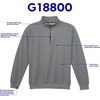 image:imageGildan Adult Fleece QuarterZip Cadet Collar Sweatshirt Style G18800Black