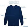 image:imageGildan Adult Ultra Cotton Long Sleeve TShirt Style G2400 MultipackNavy