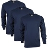 image:imageGildan Adult Ultra Cotton Long Sleeve TShirt Style G2400 MultipackNavy