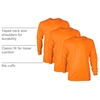 image:imageGildan Adult Ultra Cotton Long Sleeve TShirt Style G2400 MultipackS Orange 3pack