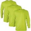 image:imageGildan Adult Ultra Cotton Long Sleeve TShirt Style G2400 MultipackSafety Green