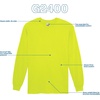 image:imageGildan Adult Ultra Cotton Long Sleeve TShirt Style G2400 MultipackSafety Green