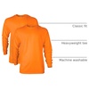image:imageGildan Adult Ultra Cotton Long Sleeve TShirt Style G2400 MultipackSafety Orange