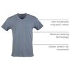 image:imageGildan Mens Cotton Stretch TShirts MultipackWhiteBlack SootGrey Flannel Vneck 3pack