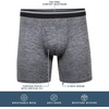 image:imageGildan Mens Underwear Performance DriftKnit Modern Boxer Briefs 2PackCaviar HeatherGrey Violet Heather Reg Leg Boxer Brief