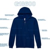 image:imageGildan unisexadult Fleece Zip Hoodie Sweatshirt Style G18600 MultipackNavy