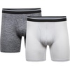 image:imageGildan Mens Underwear Performance DriftKnit Modern Boxer Briefs 2PackCaviar HeatherGrey Violet Heather Reg Leg Boxer Brief
