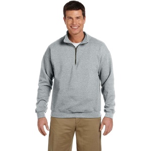 image:imageGildan Adult Fleece QuarterZip Cadet Collar Sweatshirt Style G18800Rs Sport Grey