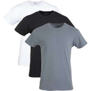 image:imageGildan Mens Cotton Stretch TShirts MultipackWhiteBlack SootGrey Flannel Crew 3pack