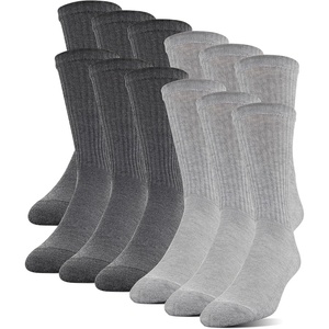 image:imageGildan Mens Polyester Half Cushion Crew Socks 12pairsGrey