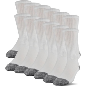 image:imageGildan Mens Polyester Half Cushion Crew Socks 12pairsWhite