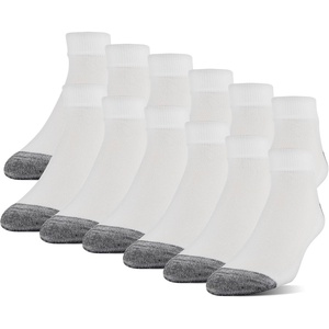 image:imageGildan Mens Polyester Half Cushion Low Cut Socks 12packWhite