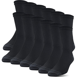 image:imageGildan Mens Polyester Half Cushion MidCrew Socks 12packBlack
