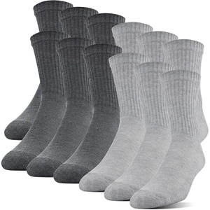 image:imageGildan Mens Polyester Half Cushion MidCrew Socks 12packGrey