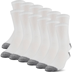 image:imageGildan Mens Polyester Half Cushion MidCrew Socks 12packWhite