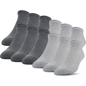 image:imageGildan Mens Polyester Half Cushion No Show Socks 12packGrey