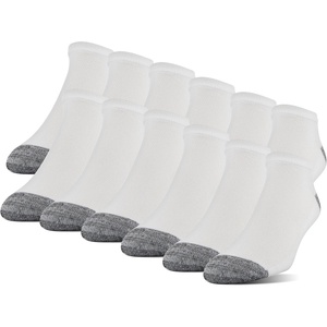 image:imageGildan Mens Polyester Half Cushion No Show Socks 12packWhite