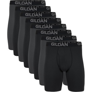 image:imageGildan Mens Underwear Cotton Stretch Boxer Briefs MultipackBlack SootCharcoal Sky