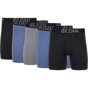 image:imageGildan Mens Underwear Cotton Stretch Boxer Briefs MultipackBlack SootSlate BlueGrey Flannel