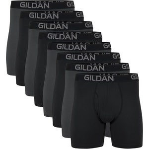 image:imageGildan Mens Underwear Cotton Stretch Boxer Briefs MultipackBlackCharcoal Sky