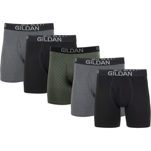 image:imageGildan Mens Underwear Cotton Stretch Boxer Briefs MultipackBlkHeather Dark GreyGreen Midnight