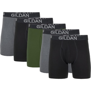 image:imageGildan Mens Underwear Cotton Stretch Boxer Briefs MultipackHeather Dark GreyBlack SootGreen Midnight