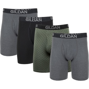 image:imageGildan Mens Underwear Cotton Stretch Boxer Briefs MultipackHeather Dark GreyGreen MidnightBlk
