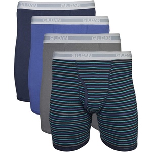 image:imageGildan Mens Underwear Cotton Stretch Boxer Briefs MultipackMixed Navy