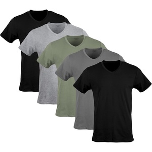 image:imageGildan Mens VNeck TShirts Multipack Style G1103BlackSport GreyCharcoalMilitary Green 5pack
