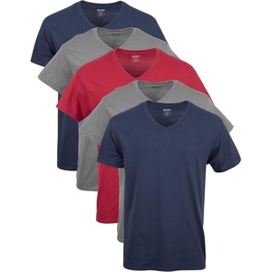 image:imageGildan Mens VNeck TShirts Multipack Style G1103NavyCharcoalCardinal Red 5pack