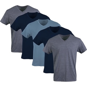image:imageGildan Mens VNeck TShirts Multipack Style G1103NavyHeather NavyIndigo Blue 5pack