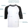 image:imageGildan Mens Heavy Cotton 34 Raglan Tshirt Style G5700 2packSport GreyBlack
