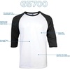 image:imageGildan Mens Heavy Cotton 34 Raglan Tshirt Style G5700 2packWhiteRed