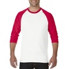 image:imageGildan Mens Heavy Cotton 34 Raglan Tshirt Style G5700 2packWhiteRed