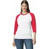 image:imageGildan Mens Heavy Cotton 34 Raglan Tshirt Style G5700 2packWhiteRed