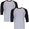 image:imageGildan Mens Heavy Cotton 34 Raglan Tshirt Style G5700 2packSport GreyBlack