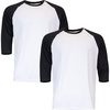 image:imageGildan Mens Heavy Cotton 34 Raglan Tshirt Style G5700 2packWhiteBlack