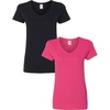 image:imageGildan Womens Heavy Cotton VNeck TShirt 2PackBlackheleconia