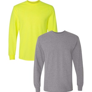 image:imageGildan Adult DryBlend Long Sleeve TShirt Style G8400 2PackSafetygreengraphiteheather