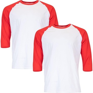 image:imageGildan Mens Heavy Cotton 34 Raglan Tshirt Style G5700 2packWhiteRed