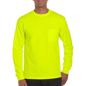 image:imageGildan Ultra Cotton Long Sleeve Pocket TShirtSafety Green
