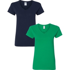 image:imageGildan Womens Heavy Cotton VNeck TShirt 2Pack1 Navy  1 Irish Green