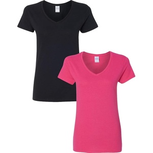 image:imageGildan Womens Heavy Cotton VNeck TShirt 2PackBlackheleconia