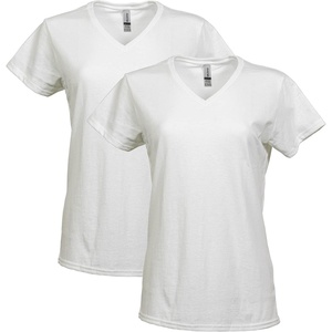 image:imageGildan Womens Heavy Cotton VNeck TShirt 2PackWhite