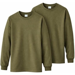 image:imageGildan Adult Heavy Cotton Long Sleeve TShirt Style G5400 2PackMilitary Green