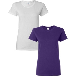 image:imageGildan Womens Heavy Cotton TShirt Style G5000L 2PackWhitePurple